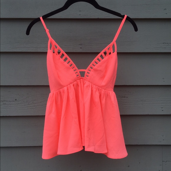 Lulus Tops - Coral Babydoll Tank